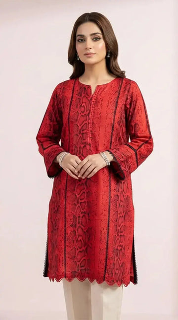 Crimson Exotic Stitched Kurti | Premium 1-Piece Collection