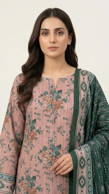 3 Piece – Printed Lawn Suit (Unstitched) - Timber Rose