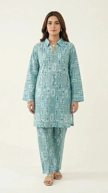 Sky Mosaic | Stitched 2-Piece Printed Co-Ord Set