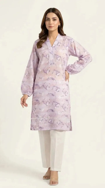 Lavender Bloom: The Ultimate Stitched & Embroidered 1 piece Kurti