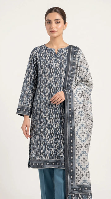 3 Piece – Printed Lawn Suit (Unstitched) - PRINT GREEN
