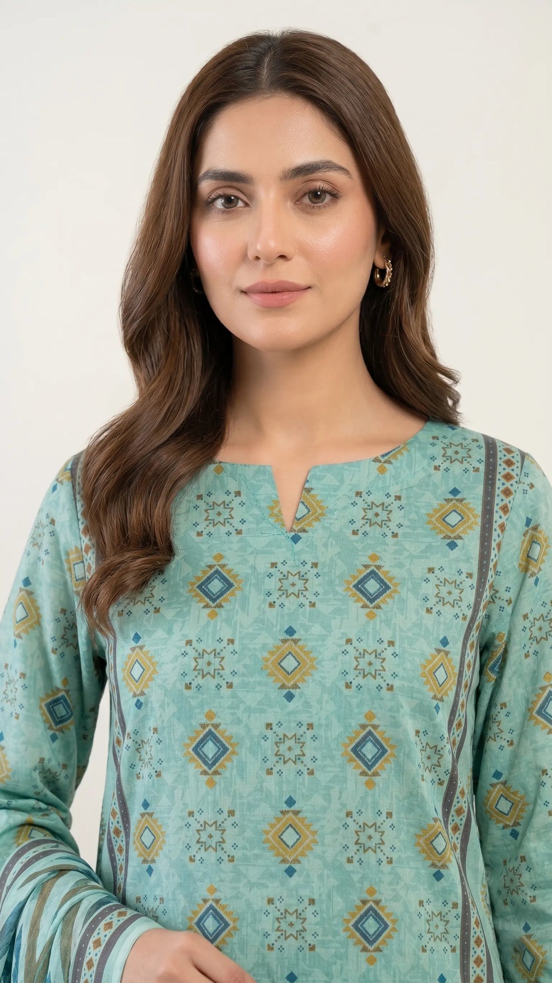 3 Piece – Printed Lawn Suit (Unstitched) - C GREEN
