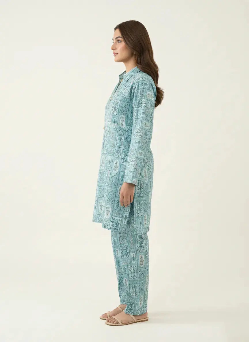 Sky Mosaic | Stitched 2-Piece Printed Co-Ord Set