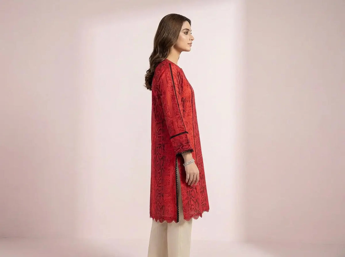 Crimson Exotic Stitched Kurti | Premium 1-Piece Collection