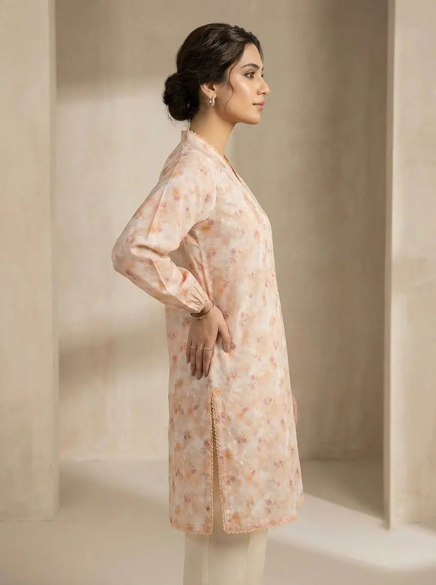 Peach Sorbet Stitched Kurti | Premium 1-Piece Collection