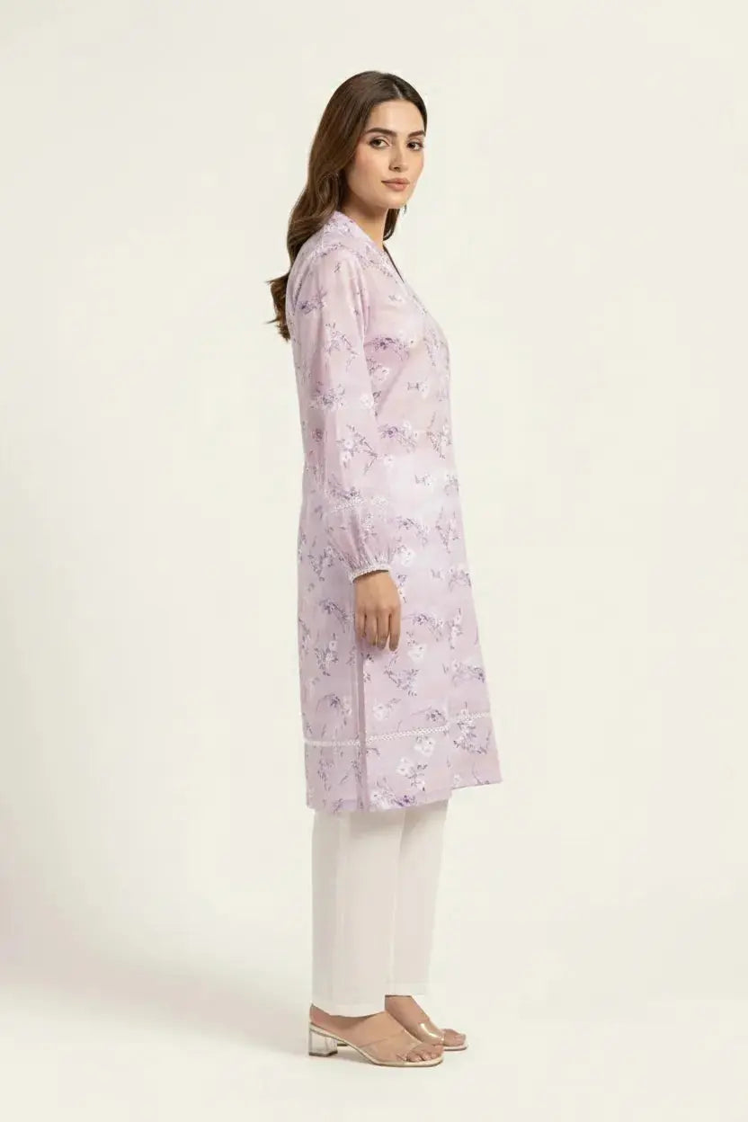 Lavender Bloom: The Ultimate Stitched & Embroidered 1 piece Kurti